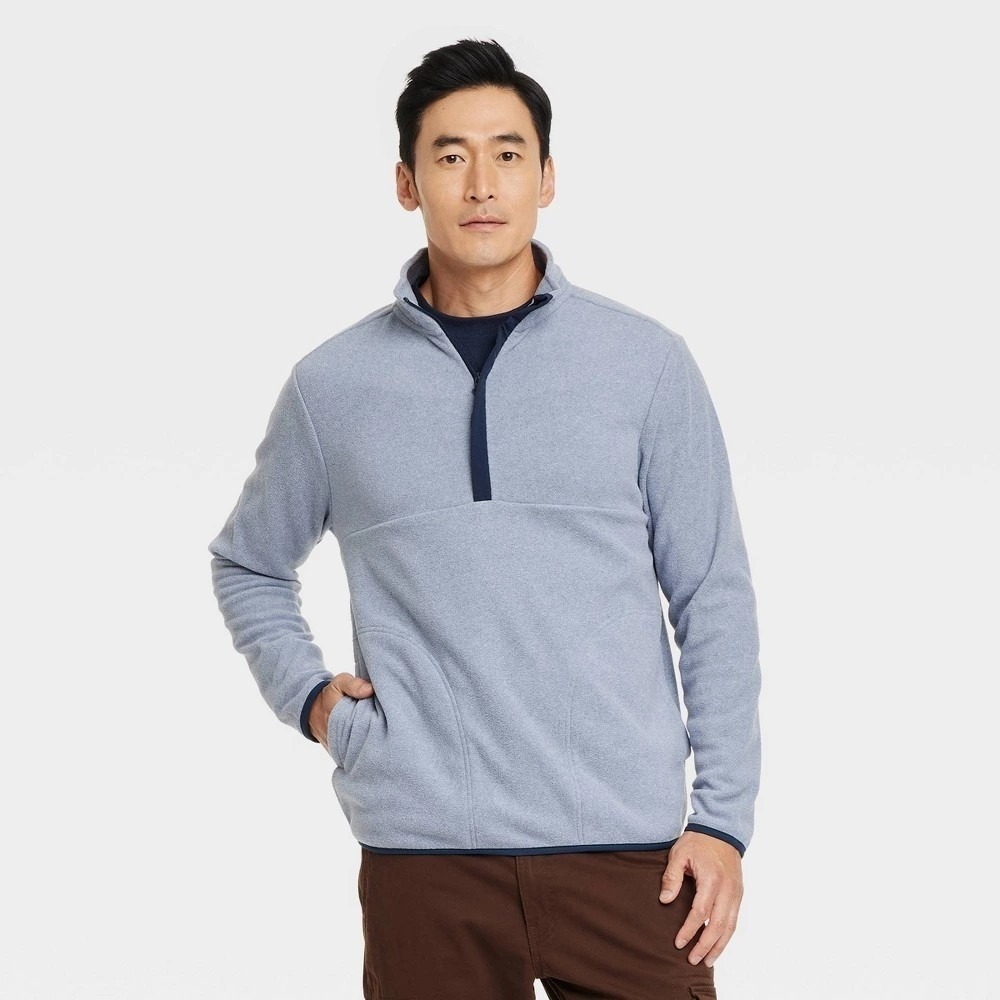 Goodfellow Co 1/2 Zip Pullover Men's Small Blue Polyester NWT Half Zip Top